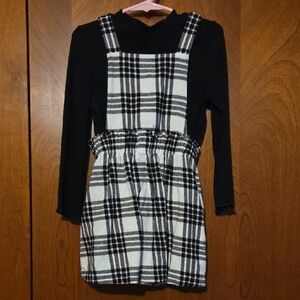 Cat & Jack Black and White Plaid Kids Casual Dress